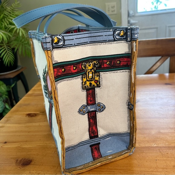 Brighton Tote Bag In Love We Trust Heart Dog Tom Clancy Artwork Shopper NWOT - Picture 3 of 8